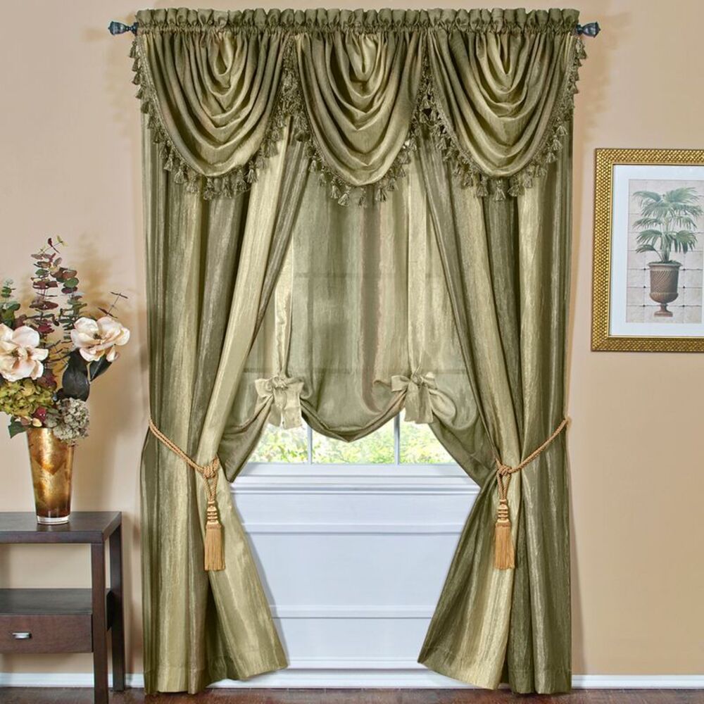 Designer Home Ombre Window Curtains, Modern Semi-Sheer Window Curtain Drape